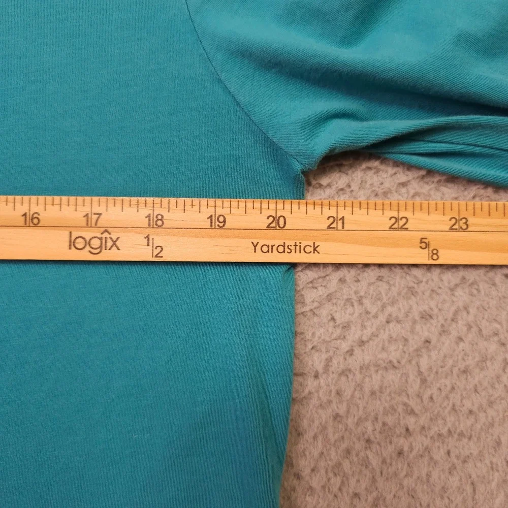 J Crew Long Sleeve T-Shirt Mens Medium Teal Washed Cotton Crew Neck Long Sleeve